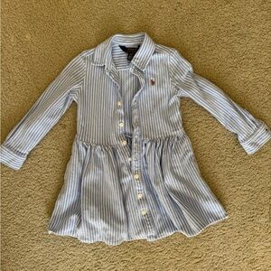 3T Polo by Ralph Lauren Light Blue & White Striped Button-Up Dress